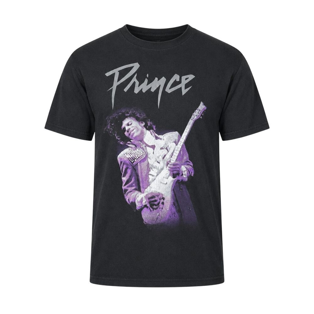 Prince Purple Rain Graphic Band Tee Black Cotton Shirt Unisex Small